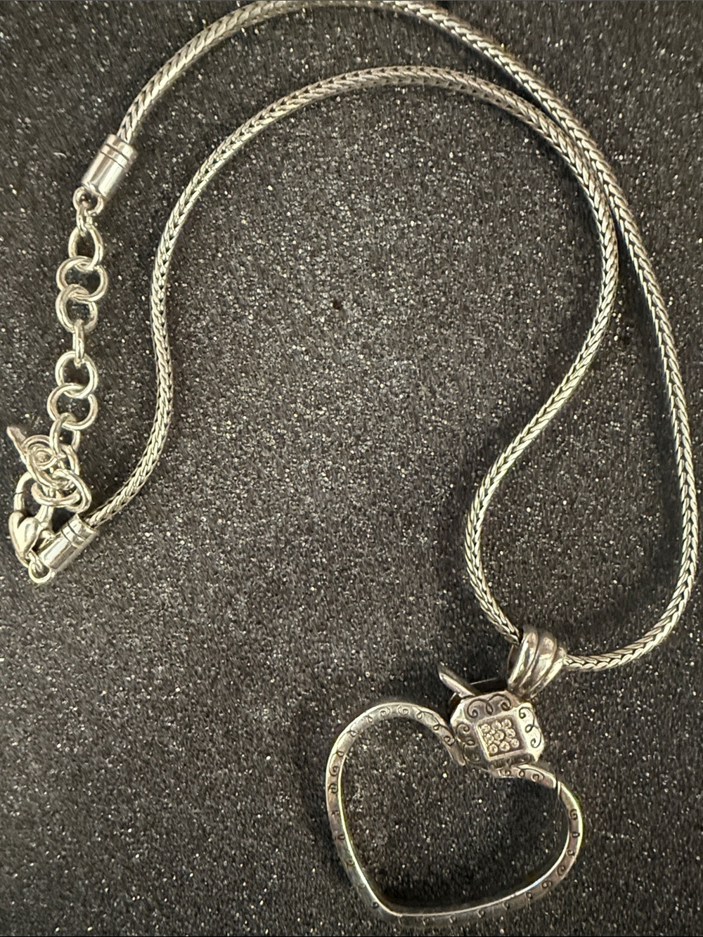 Brighton Silver Heart Pendant charm  Necklace - Women Jewelry